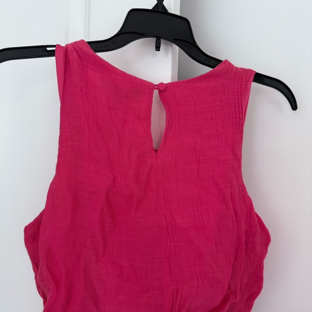 Luxology Beaded Maxi Dress Coral Pink Sleeveless Belted Empire Waist Size S - Picture 7 of 13